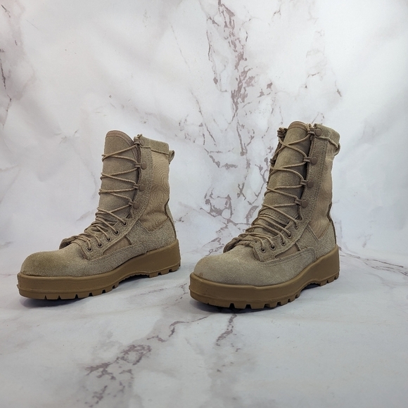 Altama Boot Size 5.5 Wide Mens Tan Suede Coyote Vibram Desert Military Combat - Picture 6 of 13